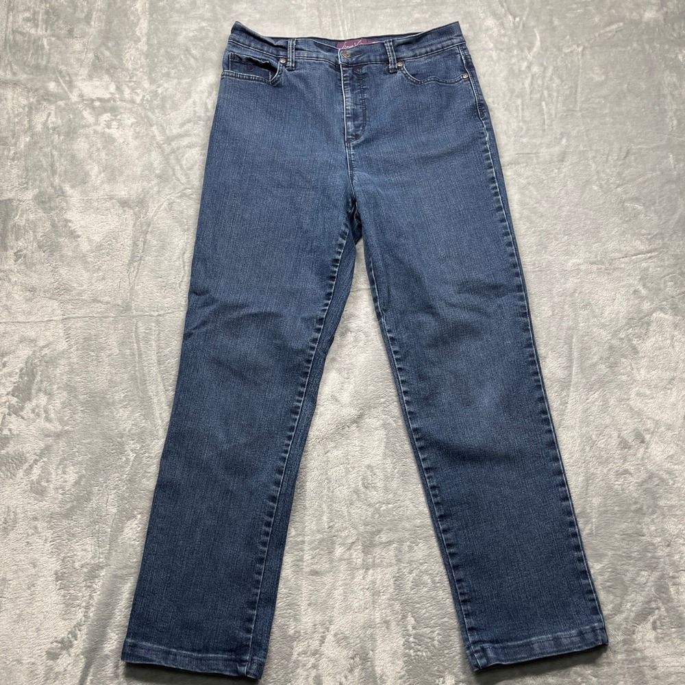 Gloria Vanderbilt Amanda Jeans Womens 12 Blue High Rise Straight Leg Stretch